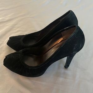 Nine West black velvet high heels